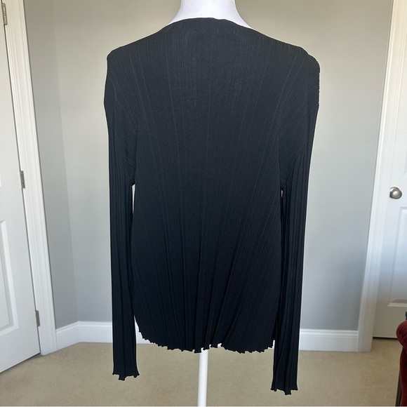 MM Lafleur Black Ribbed Knit Cardigan Sweater. Size Medium - Picture 3 of 9